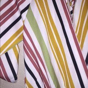 Stripped pattern cropped blouse